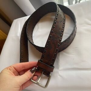 Wilson's Leather Western Floral Brown Belt Women's Cowgirl Rodeo 42.5" Boho